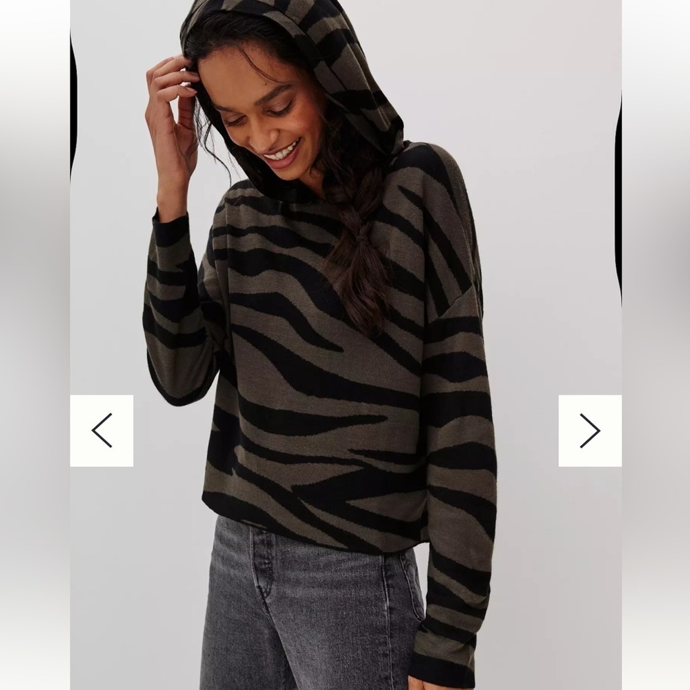 Anthropologie Kasia Knit Animal Print Hoodie